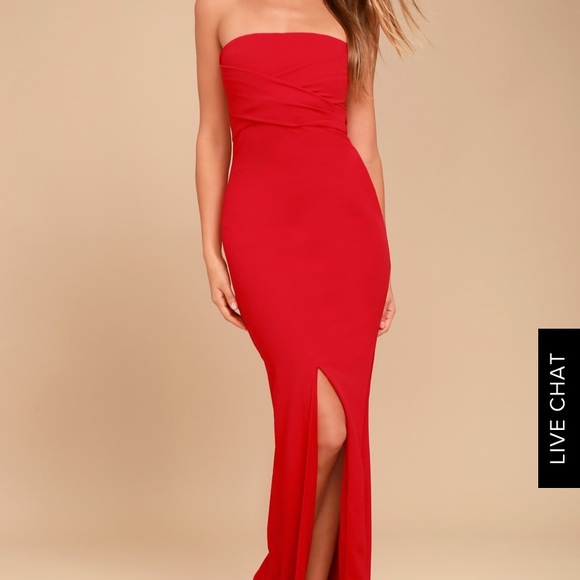 Lulus Dresses & Skirts - Own the Night Red Strapless Dress